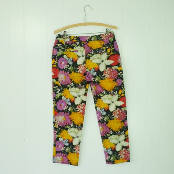 Anthropologie Elevenses Floral Tropica Crop Pant - Picture 4 of 7